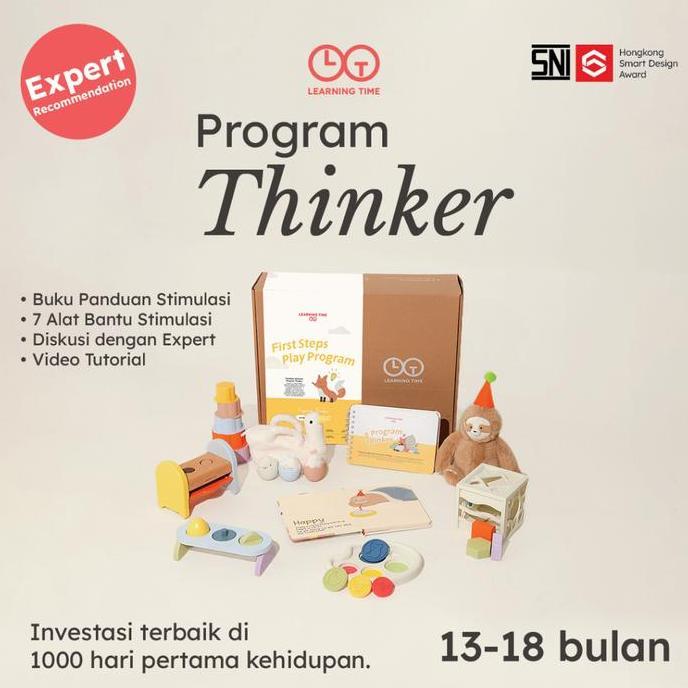 [FR} Learning Time-Program Thinker- Mainan stimulasi 13 sd 18 bulan/ Mainan edukasi anak 1 tahun/ Ma