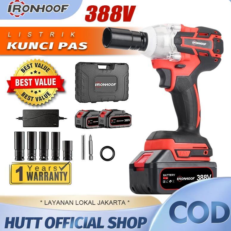 [NEW] IRONHOOF 288/388v Impact Wrench Tool Cordless 420N.M Torsi besar Mesin Bor Baterai Cordless Wr