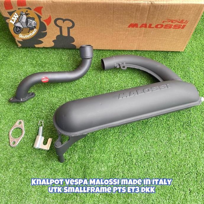 Knalpot Malossi banana hitam utk vespa smallframe pts dkk