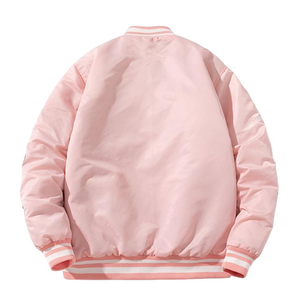 FREE ONGKIR JUMPSHOT JAKET BASEBALL VARSITY PRIA WANITA WARNA PINK PREMIUM ORIGINAL FULL BORDIR KERE