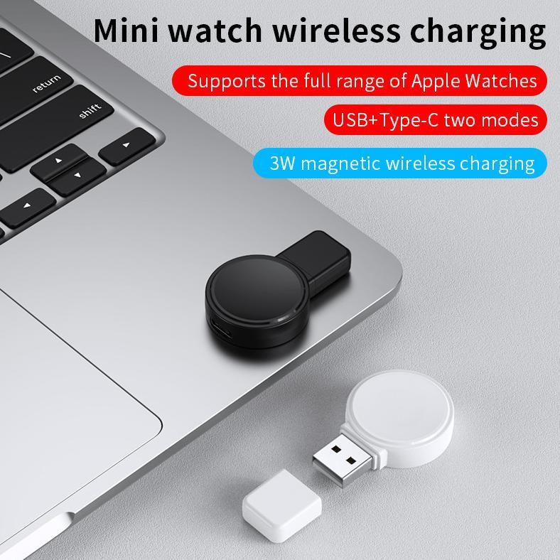 BESTPROMO [ KHUSUS APPLE IWATCH ] EZTECH Wireless Charger Mini Portable X53 2in1 Apple Watch Series 