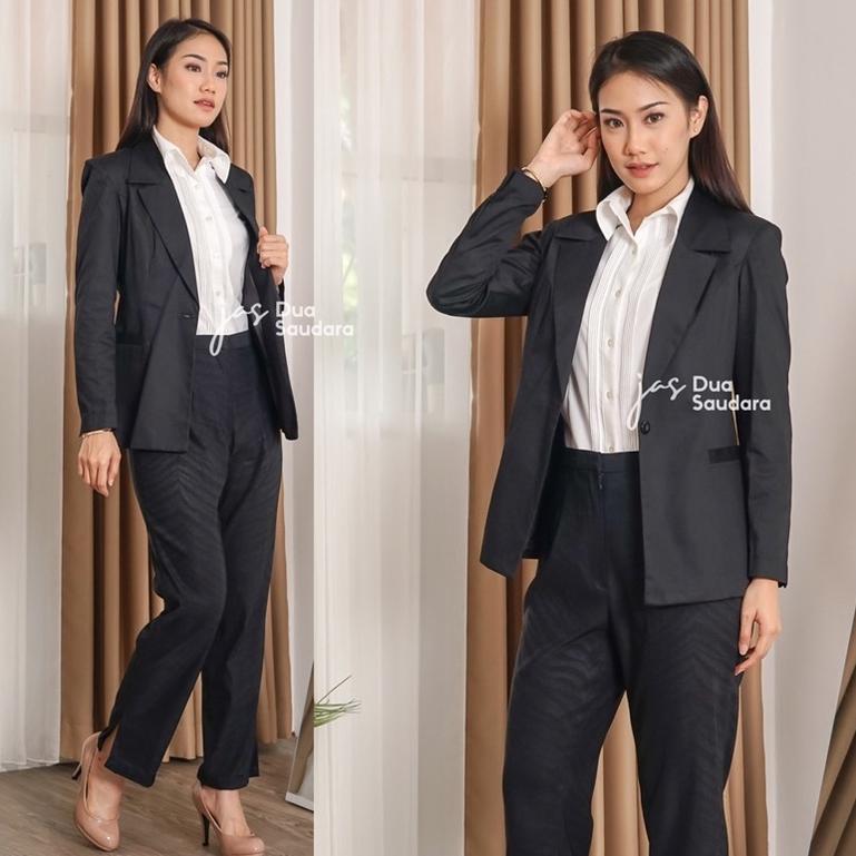 FREE ONGKIR JAS HITAM WANITA / BLAZER WANITA / JAS KERJA / JAS SIDANG / BAJU KERJA / JAS HITAM POLOS