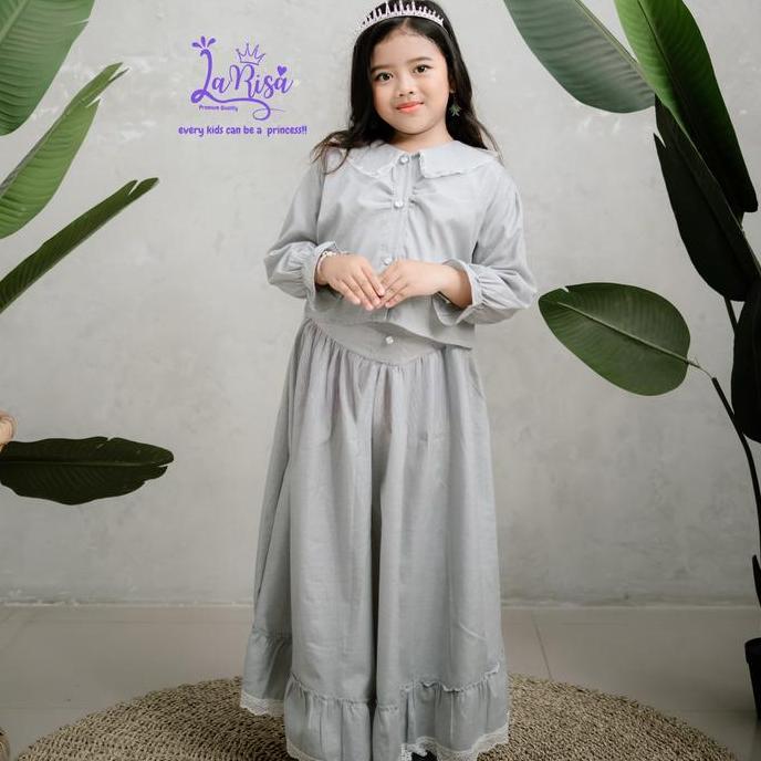 Yumna Setelan Rok ANAK Katun Salur By LARISAKIDSWEAROFFICIAL Baju setelan korea atasan bawahan rok a