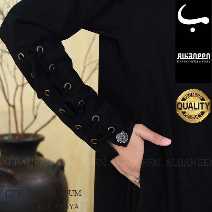 PROMO TERBARU [NEW Mola Dress] Gamis hitam jetblack kiara polos premium | Abaya hitam anti uv mewah 