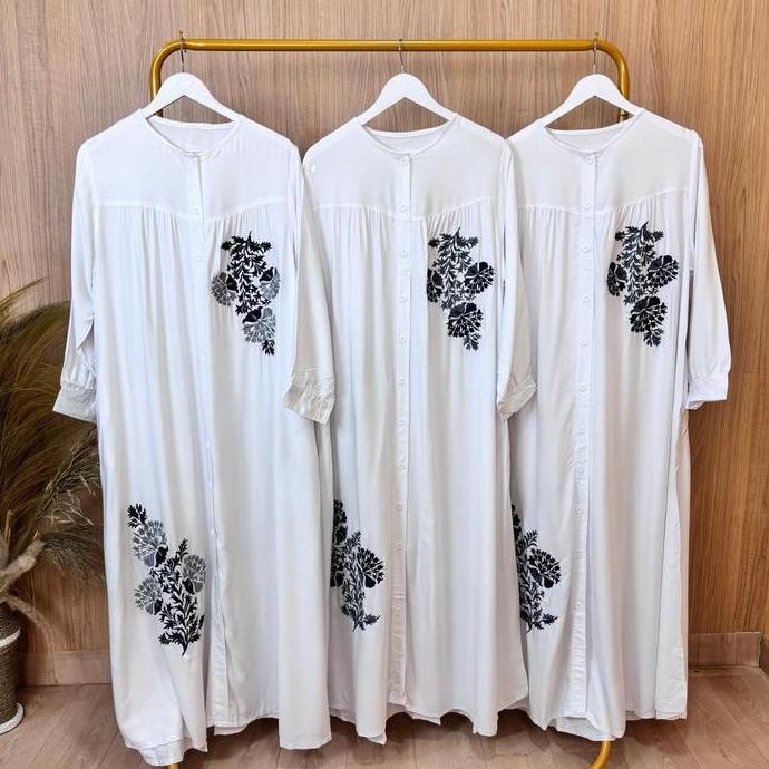 Gamis Putih Jumbo Ld 130 Model Bordir Kekinian Termurah