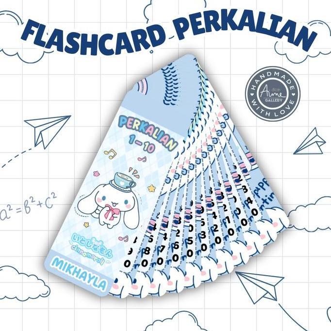 FLASHCARD PERKALIAN MOTIF SANRIO, FLASHCARD PERKALIAN  KUROMI, KARTU PERKALIAN MY MELODY KARTU PERKA