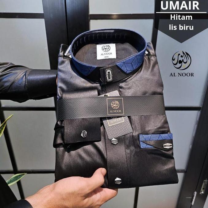 Gamis Jubah Al Noor Hitam Premium Manset Umair