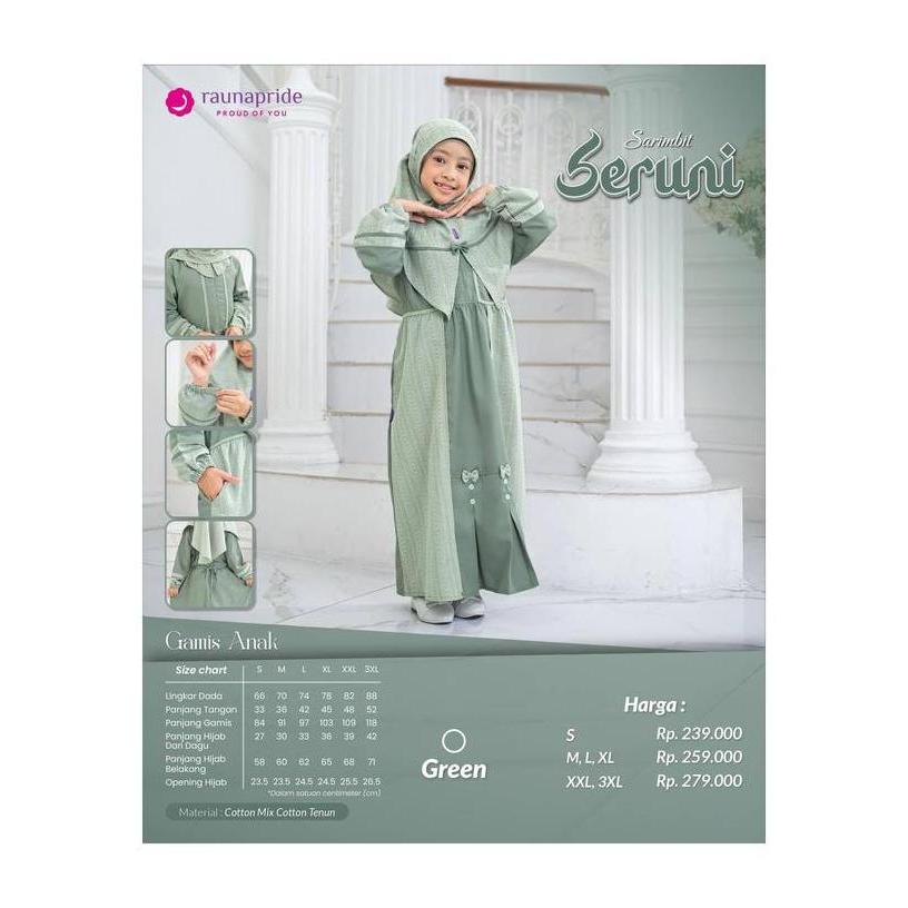 SERUNI GREEN Sarimbit Raunapride Lebaran  Couple Keluarga