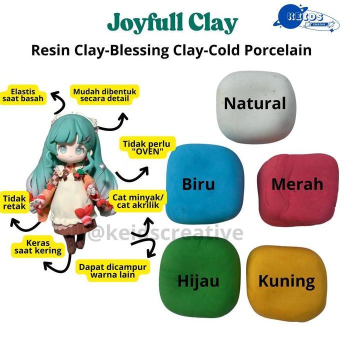 Cold porcelain air dry + joyfull clay + resin clay + blessing clay