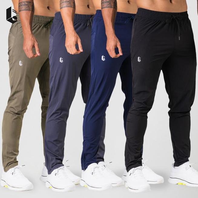 Loerwear Celana Panjang Gym Fitness Olahraga Parasut Pria Jogger Pants Running Lari Jogging