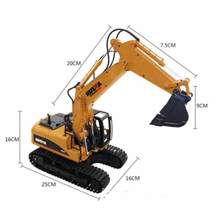 Lansungkirim- Rc Alat Berat Huina 1550 1535 1535-70 1550-70 Channel Excavator Shovel
