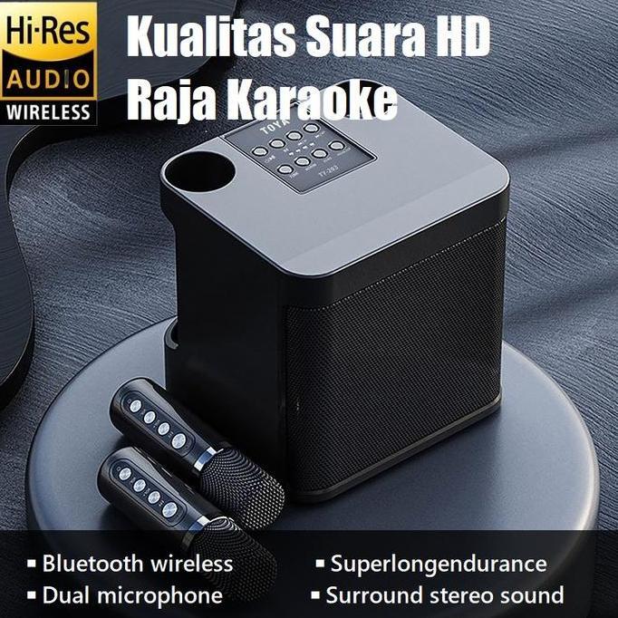 Mini Speaker Karaoke Bluetooth Mic Wireless Rumah Mic Anak Untuk Karaoke Speaker (Dapat Terhubung Ke