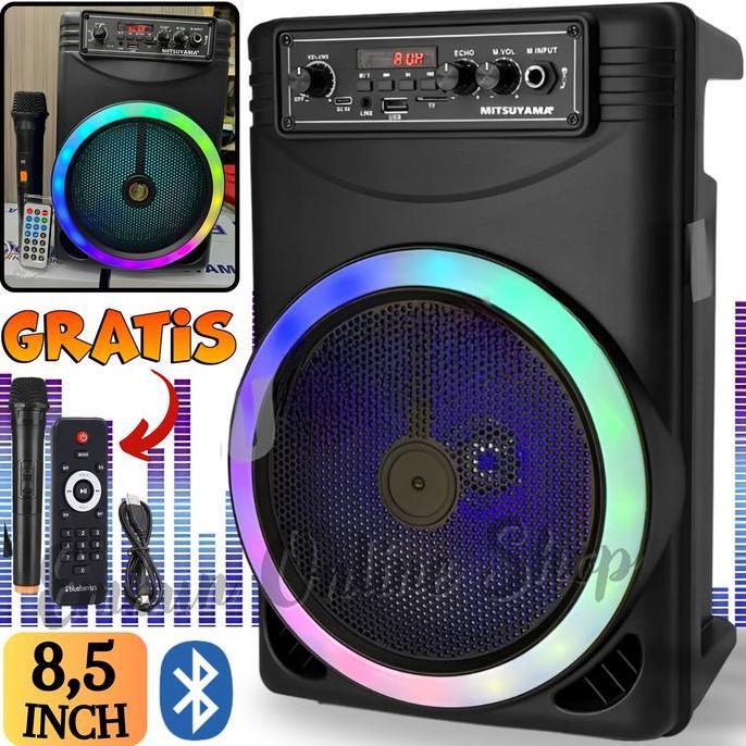 Speaker Bluetooth Full Bass Mitsuyama Ms-4020Bt Rocker Free Mic Bluetooth Karaoke /Mic Wireless + Re