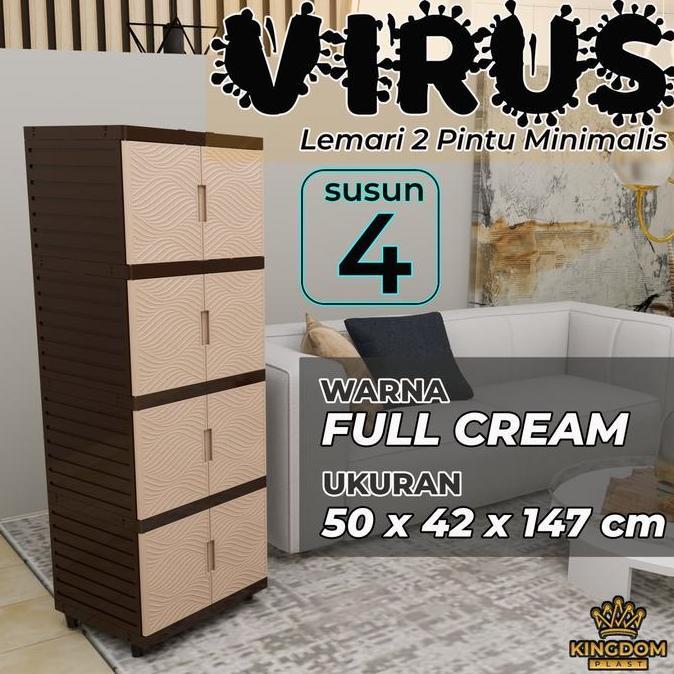 Lemari Plastik Susun 3  Susun 4 Minimalis Rak organizer Tempat Baju Buku Furniture