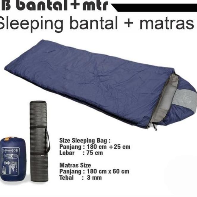 Promo Paket Matras Camping dan Sleeping Bag Bantal not consina rei terlaris