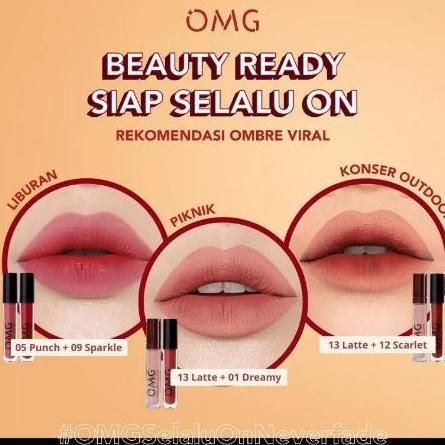 Lansungkirim- Paket Ombre Omg / Ombre Lipcream Omg / Lipcream Oh My Glam / Lipstik Omg / Make Up Omg