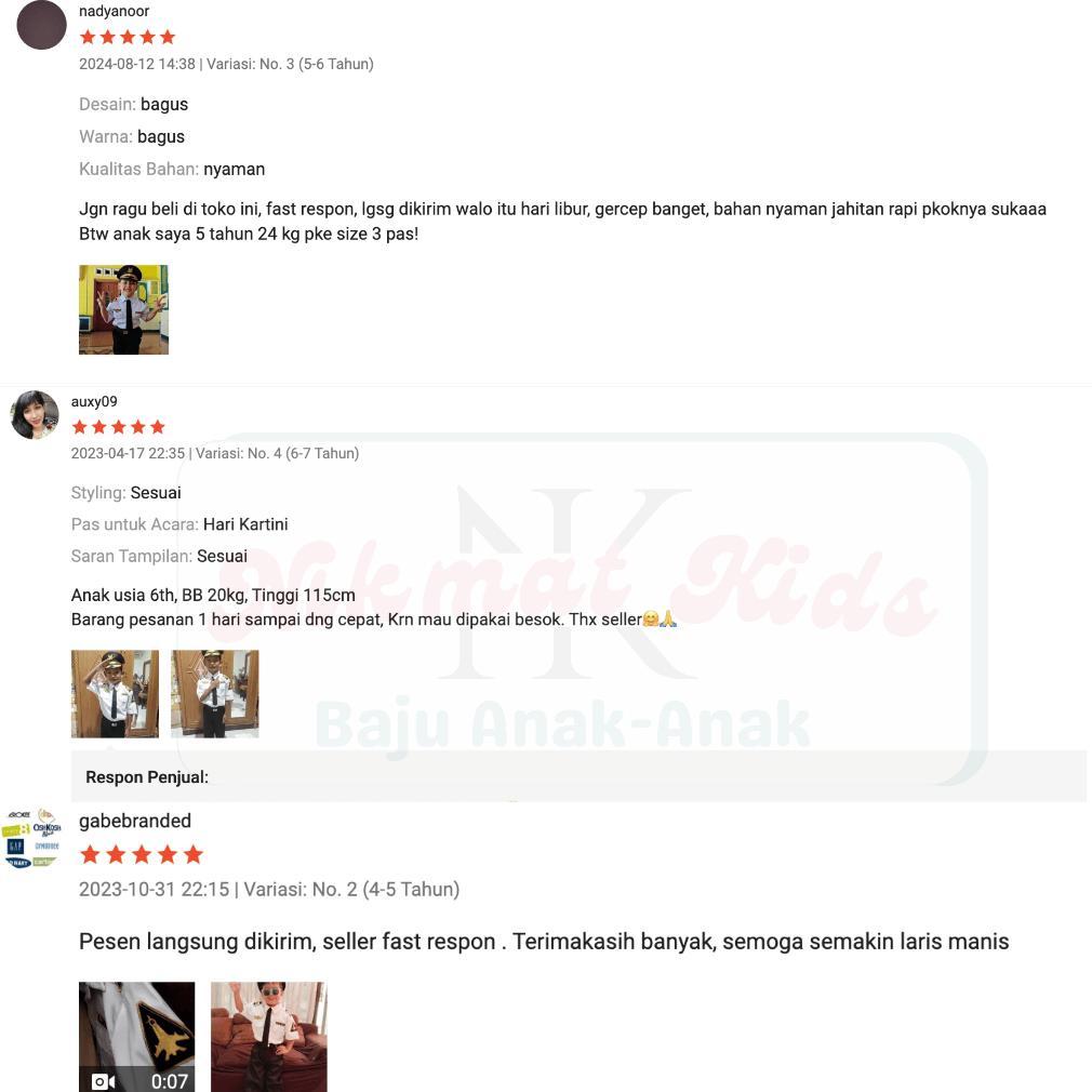 Baju Pilot Anak Laki Laki Seragam Profesi Pilot Pesawat Anak Kostum Pilot Baju Karnaval Tk Paud