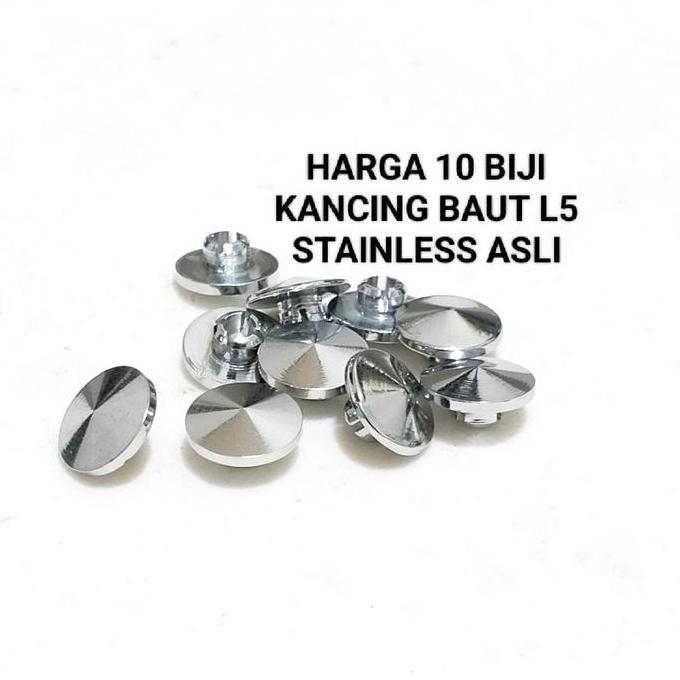 Yukbisa- Kancing Baut Stainless L5 L 5 Kancing Baut Stainless L5 Drat 10 Tutup Baut L Stainless L5 D