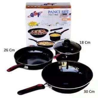 DISKON PANCI WAJAN SET ENAMEL GSF G-2630 1 PANCI + 2 WAJAN