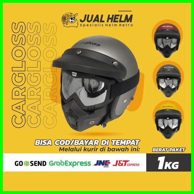 HELM CARGLOSS + GOOGLE MASK ( GOOGLE MASKER )