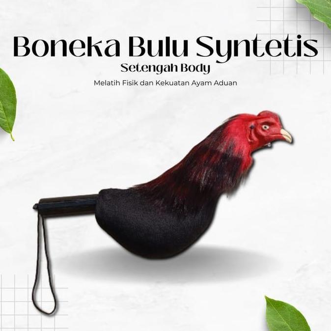 Boneka Ayam Setengah Body Bulu Asli dan Woll Syntetis Boneka Untuk Melatih Ayam SAR