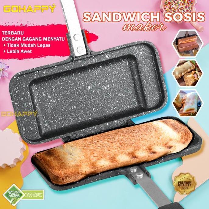 Promo Gohappy Cetakan Sandwich Sosis Maker/Waffle Hotdog Toaster Maker Diatas Stove Kompor Tanpa Lis