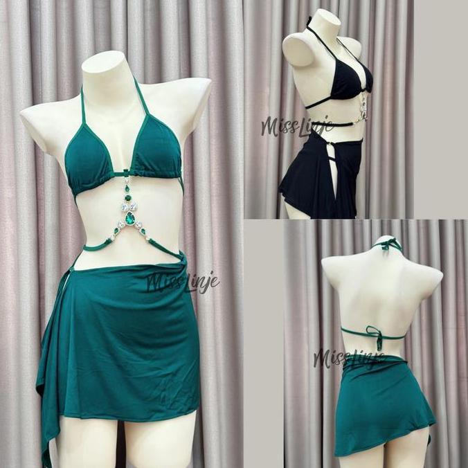MissLinje Baju Dinas Lingerie Cosplay Bikini Jasmine Etnic Belly Dance Dengan Permata Cantik Elegan