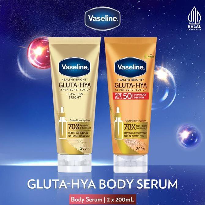 Grosir Deals Vaseline Gluta Hya Flawless Bright 200Ml + Vaseline Gluta Hya Spf 50 200Ml / Vaseline G