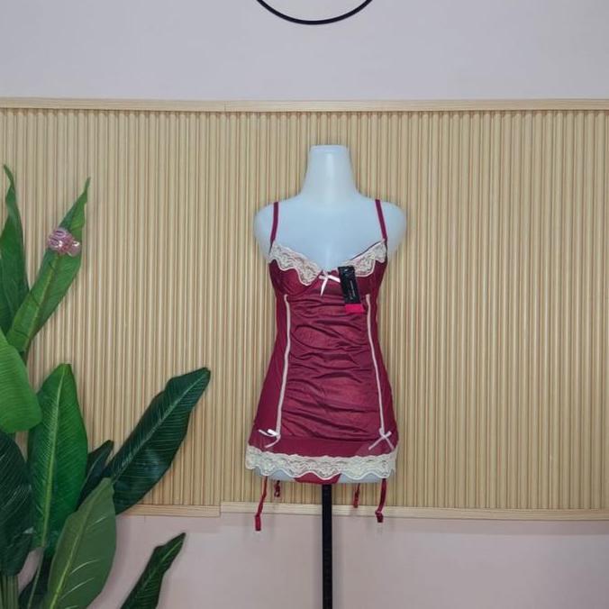 Bosy-lingerie 133 maron garter/lingerie set/bajutidur set