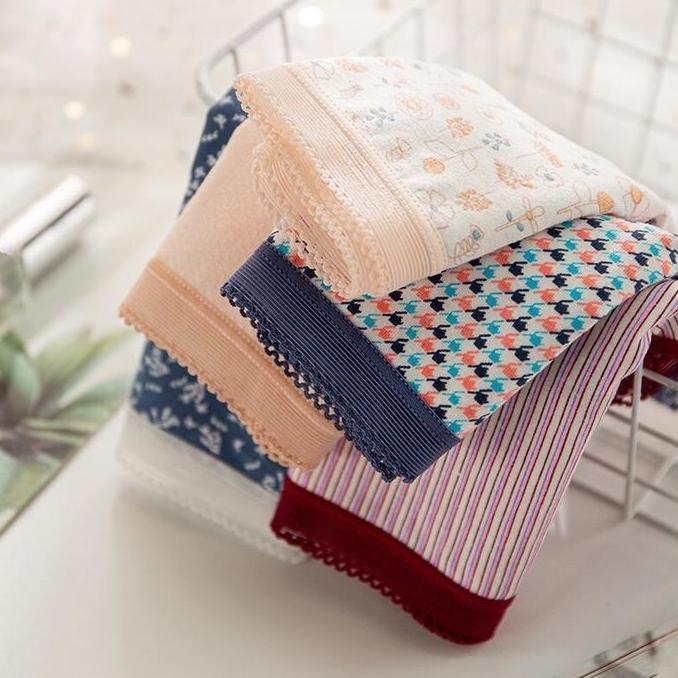 Cd Wanita HAODE CS028 Motif Floral Bunga Celana Dalam Wanita Remaja ABG Bahan Super Lembut Ukuran M,