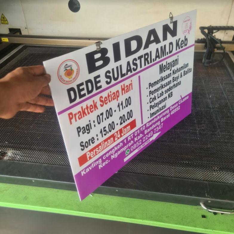 [SR] Plang Nama Praktek Bidan / Dokter Acrylic Ukuran 40 x60cm