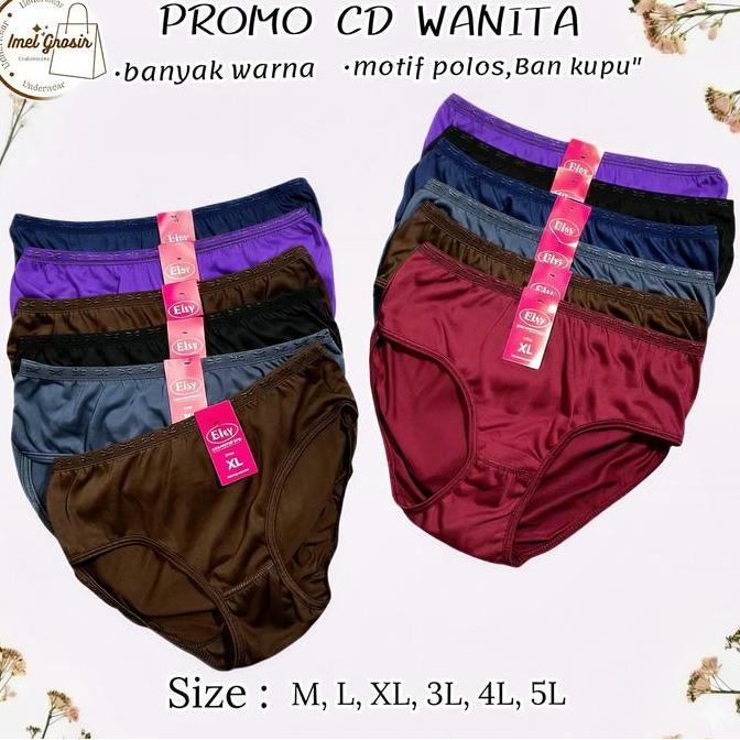 12 PCS CD WANITA Dewasa Remaja Bahan Katun Karet Motif