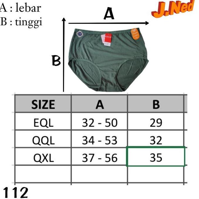 J112 Sorex Celana Dalam Wanita Dewasa Jumbo, Celana Dalam Perempuan Jumbo Sorex Size Eql - Qxl