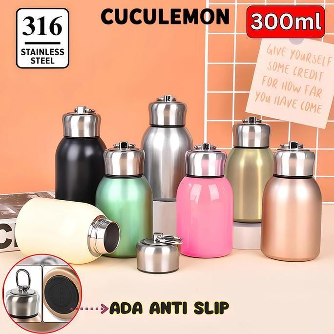 CucuLemon Botol Minum 300ml Thermos Tamler Hot Cool Tumbler Vacuum Silikon Stainless Butterfly Desig