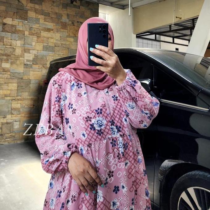 Zeba | Sekar Gamis Jumbo Bunda TB150 - 160 cm LD 120 - 150 PB 138-140 Ceruty Babydoll Furing Kaos Ma