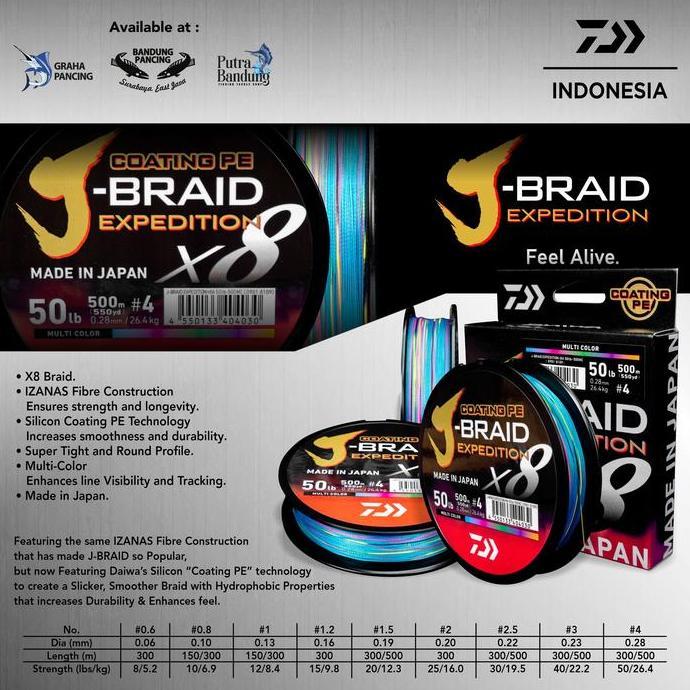 PE DAIWA J-BRAID EXPEDITION 500M