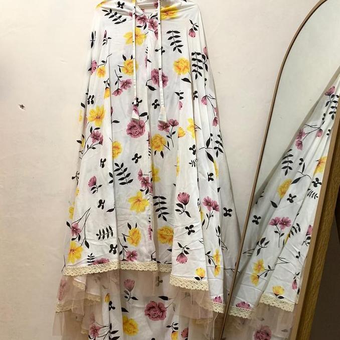 KL| Mukenah rayon || mukenah rayon motif || mukenah rayon putih || mukenah wanita Muslim