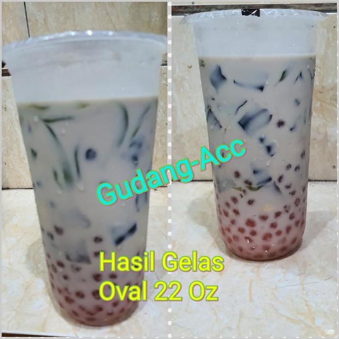 Foodcity- Gelas Oval 22Oz Cup Oval 22Oz Gelas Plastik Oval 22 Oz Isi 50Buah