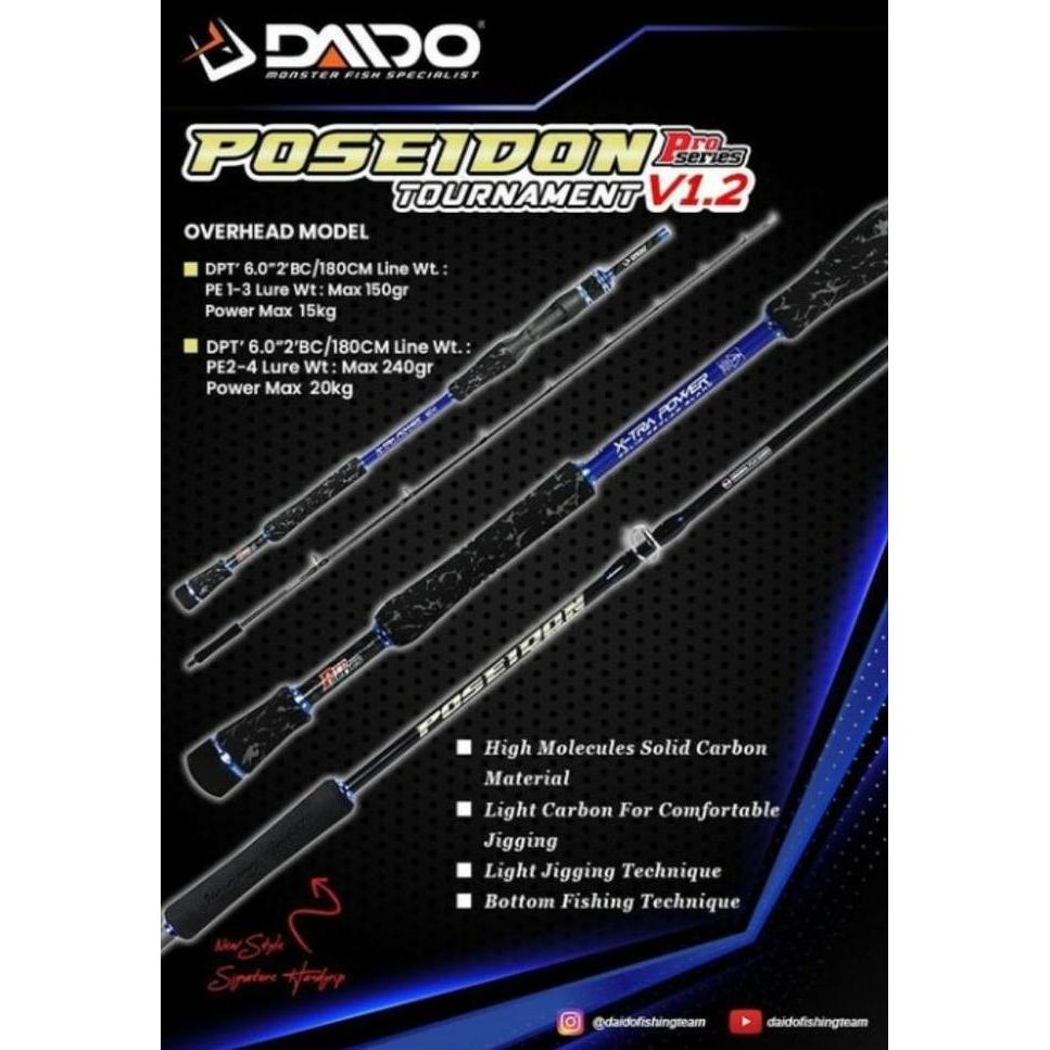 Rod Joran Laut Jigging Daido Poseidon Pro Series NEW V1.2 OH Pe 2-4