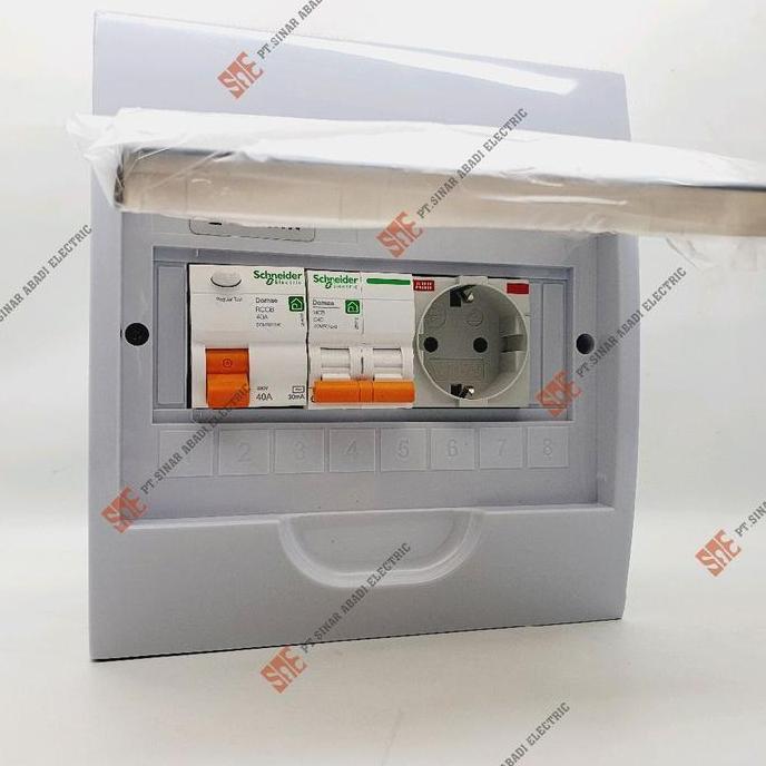 HARGA DISC - Box Panel Schneider EV Wall Charger Up to 7kw RCCB 40A + MCB 2P + Stop Kontak 16A ABB +