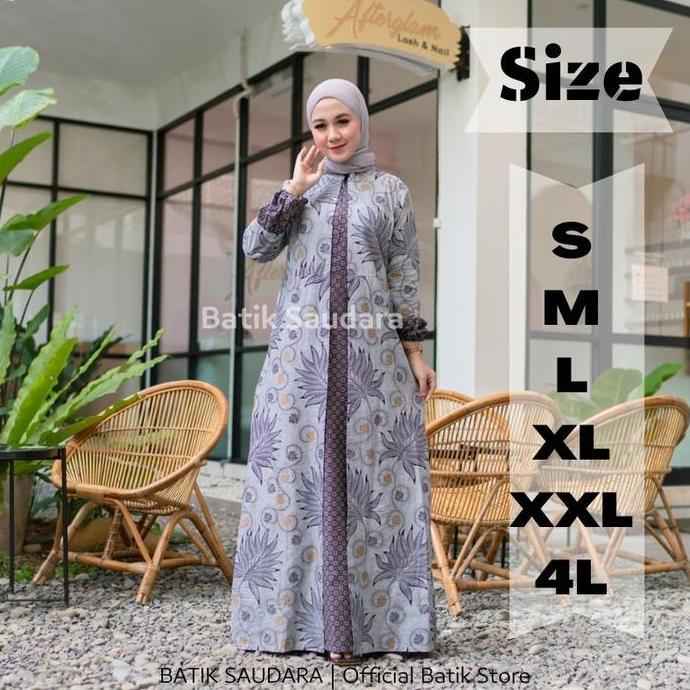 Gamis Syar'i Batik Modern Bolero Jumbo Varian Motif Batik Saudara
