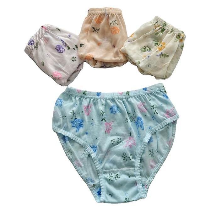 Lusinan 12Pcs atau 6pcs Celana Dalam Wanita Remaja atau Dewasa CD Katun Motif Bunga Nyaman dipakai A