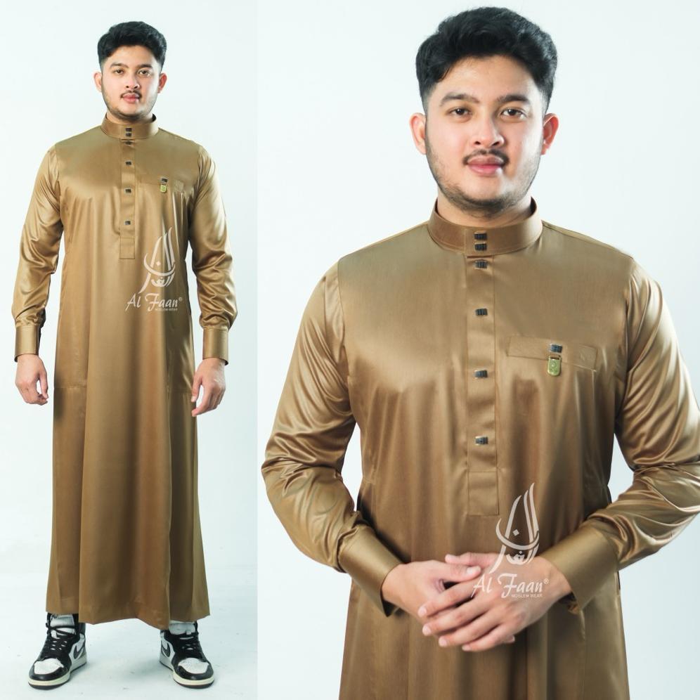 OFFICIAL Jubah Gamis Pria Jubah slimfit polyester korea jubah pria muslim gamis alfaan busana muslim