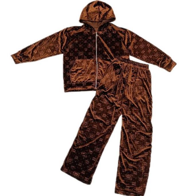 Ginfinik- Setelan Velvet Bludru Blink Jaket Kulot Wanita Nyaman