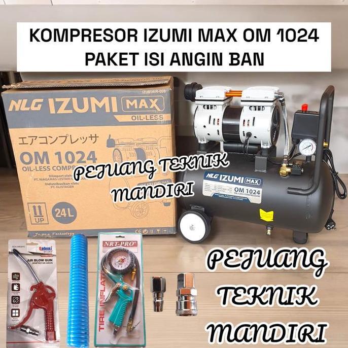 Otoco- Mesin Kompresor Angin Oilless Izumi Max Om 1024 1Hp / Izumi Om1024 24L
