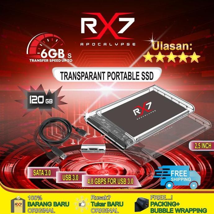 DE84 >> Ssd external / portable / enclosure RX7 120GB USB 3.0 RESMI