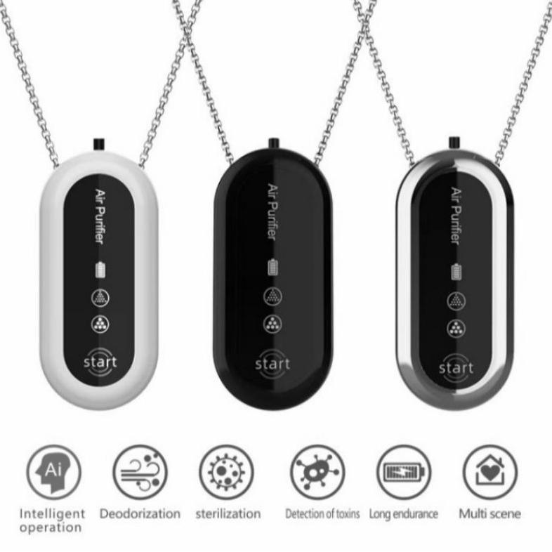 Kalung Air Purifier Anti Virus Anti Asap Pembersih Bakteri Udara Ionizer Portable Pendant Ion Negati