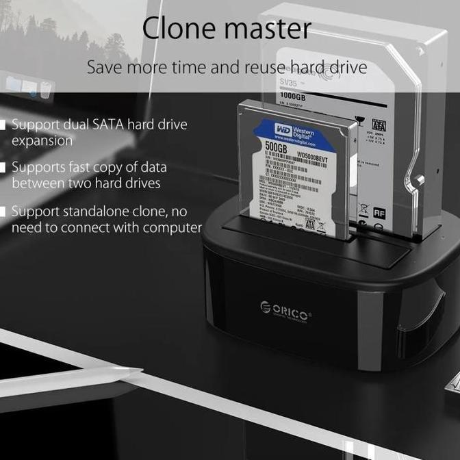 DR243 >> Docking Hardisk 1 Bay / 2 Bay 2.5/3.5 inch HDD / SSD SATA