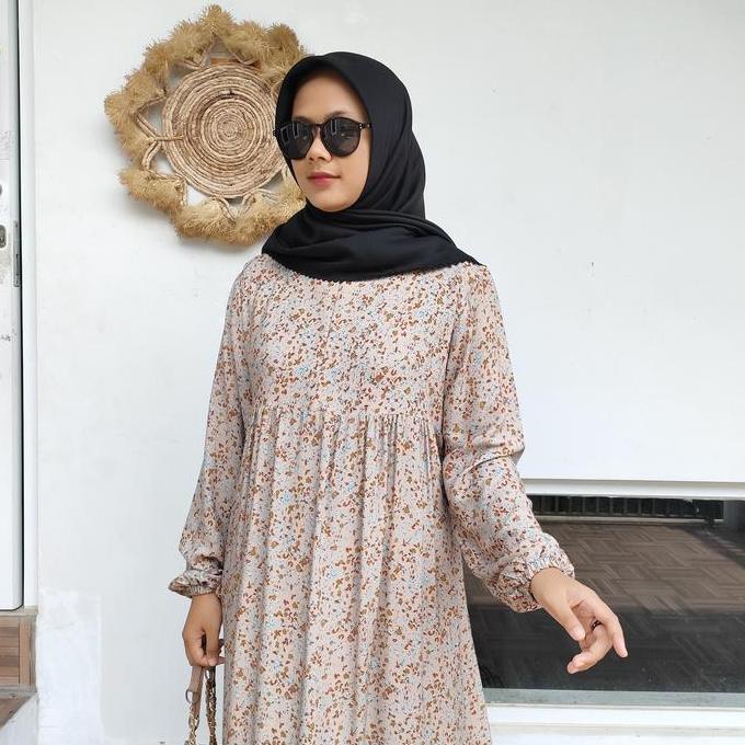 Home Dress Rayon Motif/ Dress rayon Motif Bunga Kecil