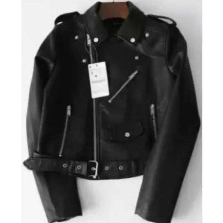 PROMO Jaket Wanita Crop Semi Kulit Model Korea Kekinian | Warna Hitam Pink Coklat 2026